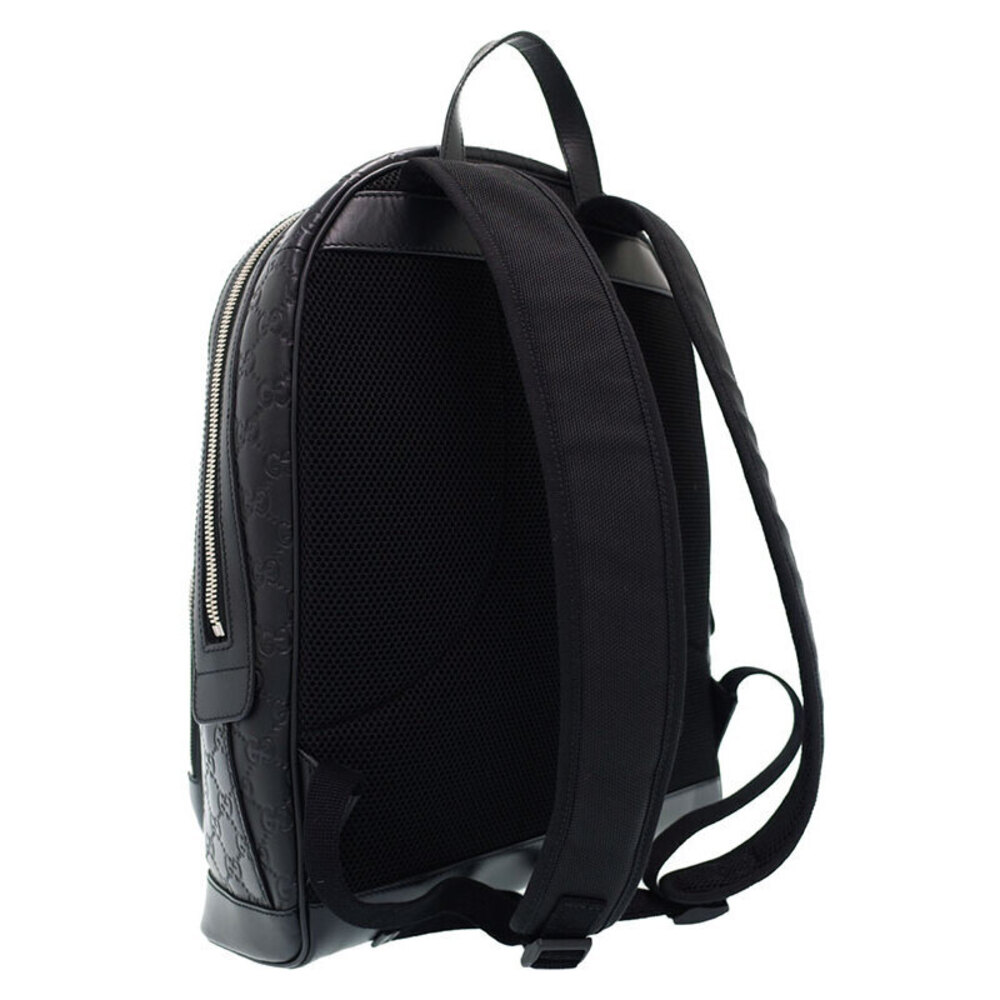 Gucci Backpack Black ssima Leather Signature